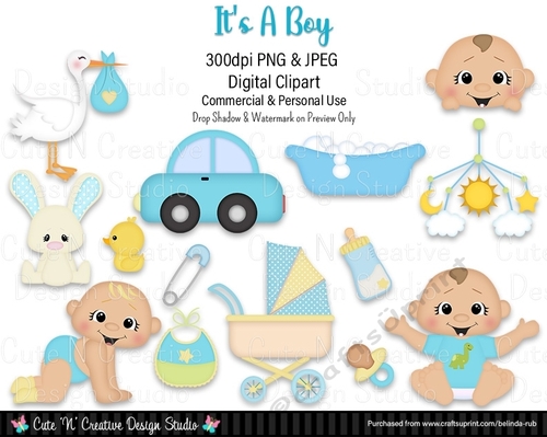Its A Boy Digital Clip Art Set