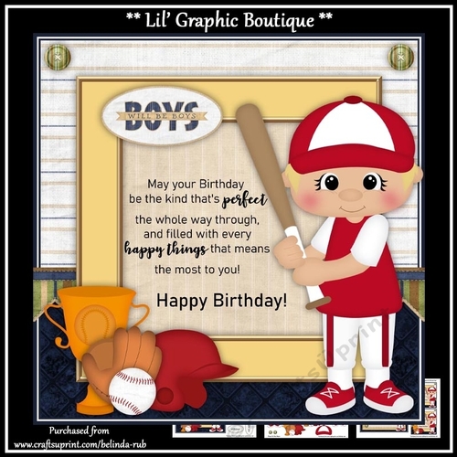 Baseball Boy Mini Card Kit