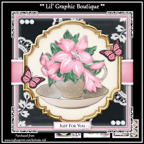 Floral Teacup1 Mini Card Kit