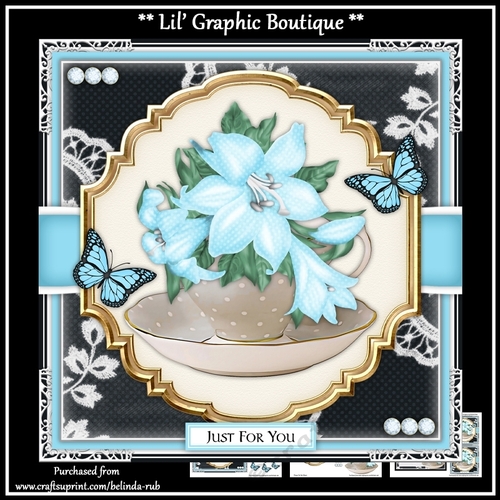 Floral Teacup2 Mini Card Kit