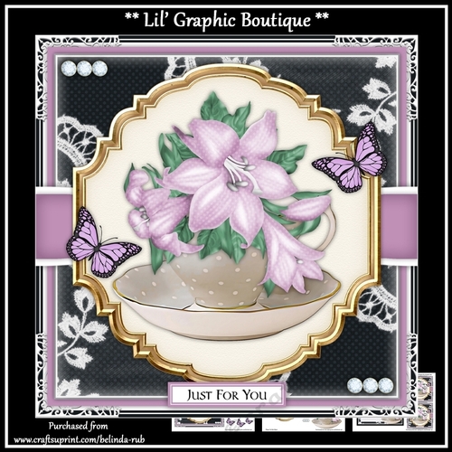 Floral Teacup3 Mini Card Kit