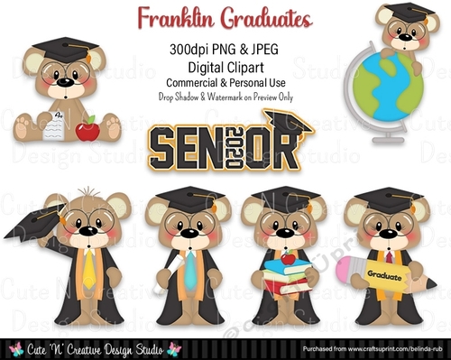 Franklin Graduates Digital Clip Art Set