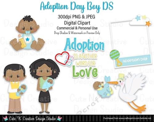 Adoption Day Boy DS Digital Clip Art Set