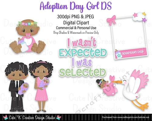 Adoption Day Girl DS Digital Clip Art Set