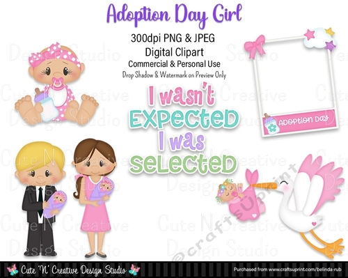 Adoption Day Girl Digital Clip Art Set
