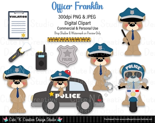 Officer Franklin Digital Clip Art Set