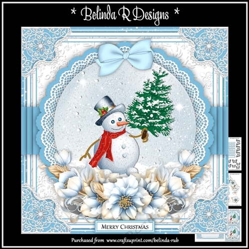 Xmas Floral Globes3 Mini Card Kit