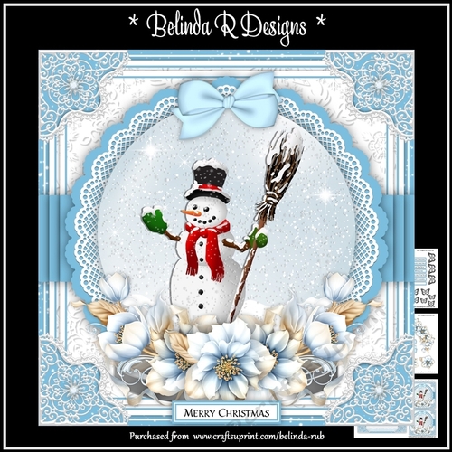 Xmas Floral Globes4 Mini Card Kit