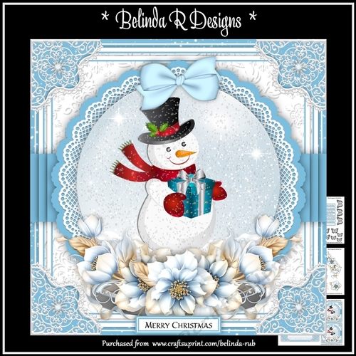 Xmas Floral Globes8 Mini Card Kit