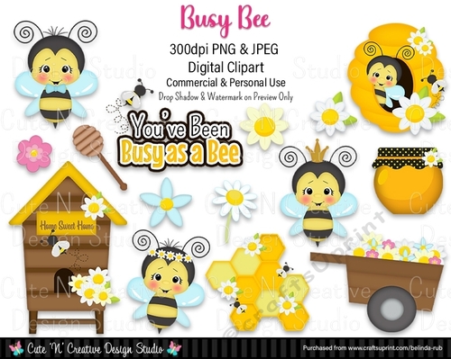 Busy Bee Digital Clip Art Set