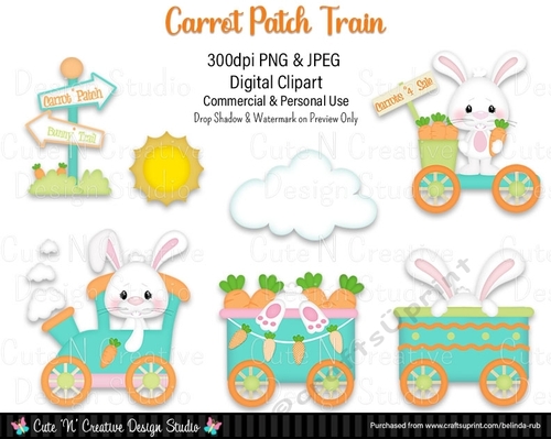 Carrot Patch Train Digital Clip Art Set