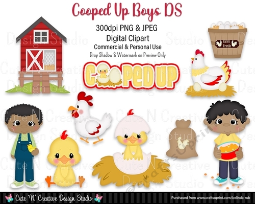 Cooped Up Boys DS Digital Clip Art Set