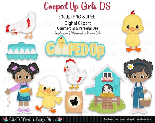 Cooped Up Girls DS Digital Clip Art Set