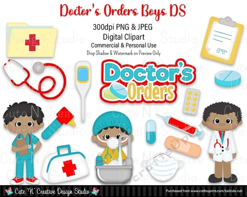Doctors Orders Boys DS Digital Clip Art Set