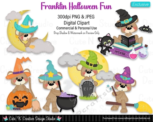 Franklin Halloween Fun EXCLUSIVE Digital Clip Art Set