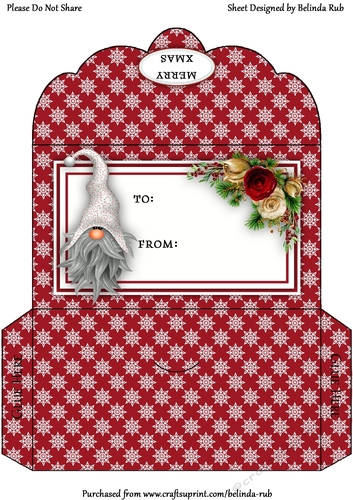Christmas Gnomes Money Envelope7