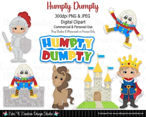 Humpty Dumpty Digital Clip Art Set
