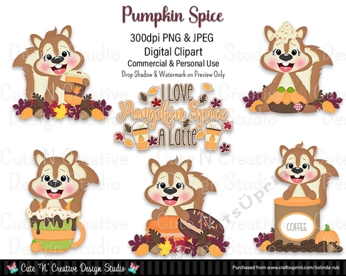 Pumpkin Spice Digital Clip Art Set