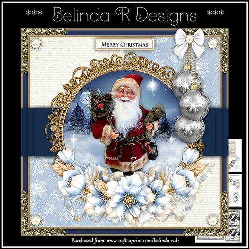 Blue Christmas1 Mini Card Kit