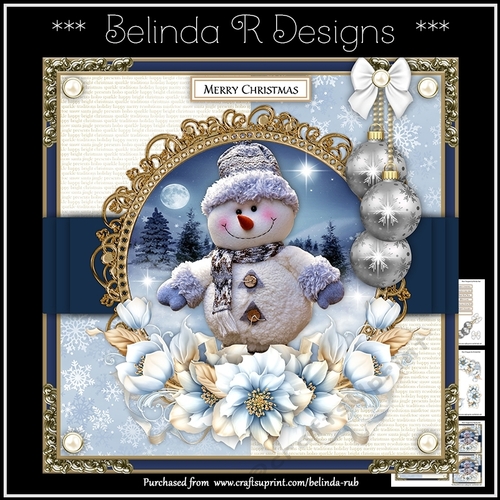Blue Christmas2 Mini Card Kit