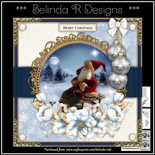 Blue Christmas3 Mini Card Kit