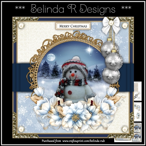 Blue Christmas4 Mini Card Kit