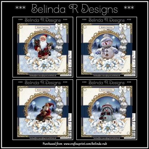 Blue Christmas Bumper Card Kit