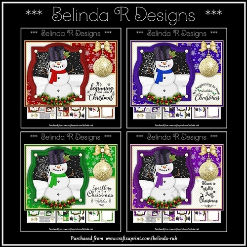 Snowman 7x5 Bumper Card Kit