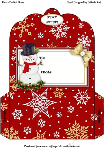 Snowman1 Money Envelope