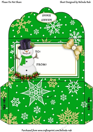 Snowman3 Money Envelope