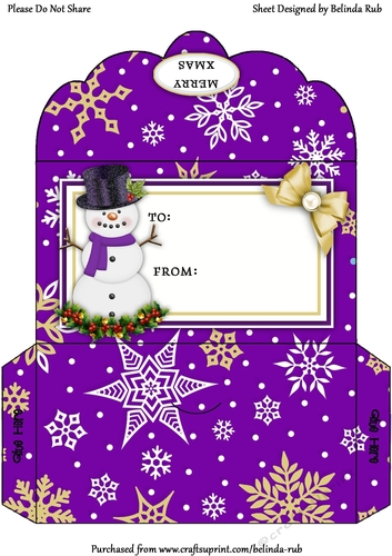 Snowman4 Money Envelope