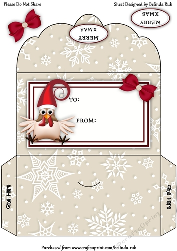 Christmas Chicken1 Money Envelope