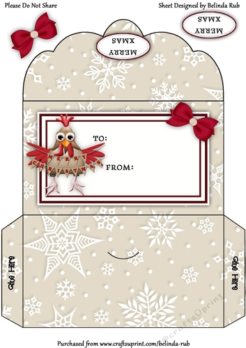 Christmas Chicken2 Money Envelope