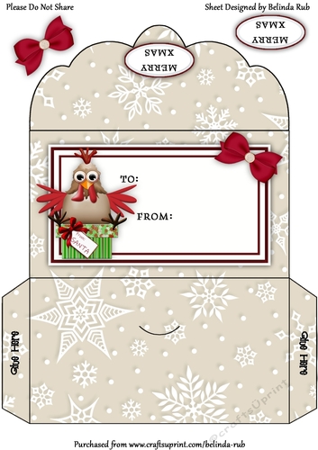 Christmas Chicken3 Money Envelope
