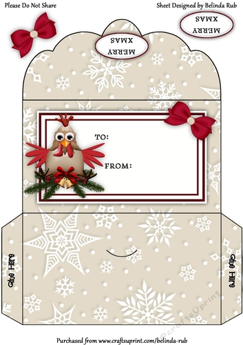 Christmas Chicken6 Money Envelope