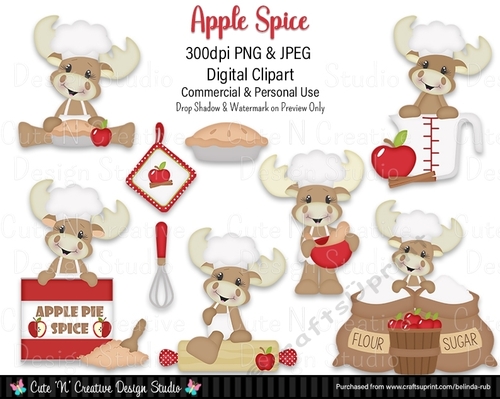 Apple Spice Digital Clip Art Set