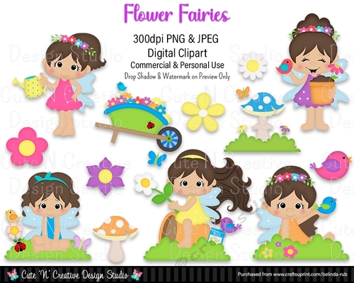 Flower Fairies Digital Clip Art Set