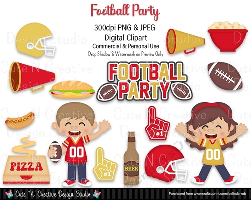 Football Party Digital Clip Art Set