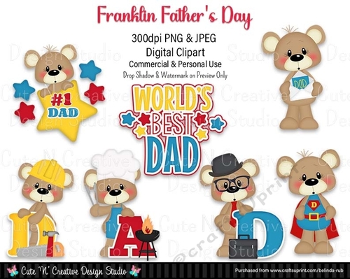 Franklin Fathers Day Digital Clip Art Set