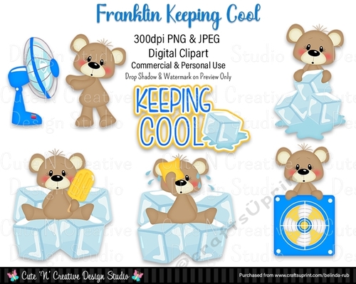 Franklin Keeping Cool Digital Clip Art Set