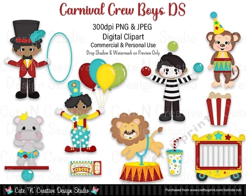 Carnival Crew Boys DS Digital Clip Art Set