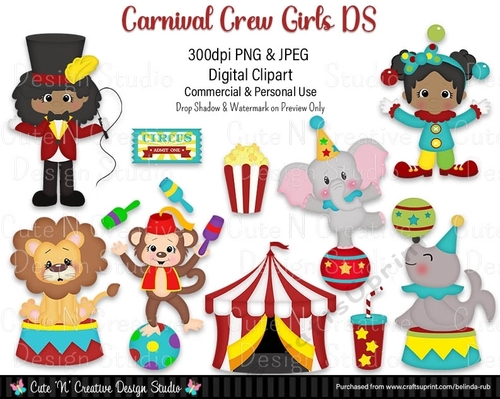 Carnival Crew Girls DS Digital Clip Art Set