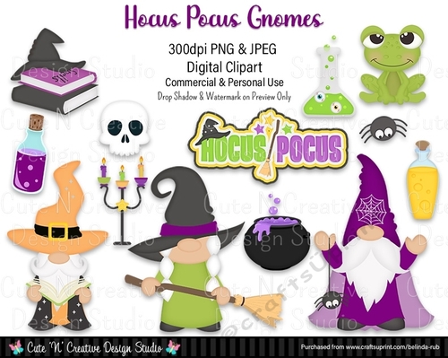 Hocus Pocus Gnomes Digital Clip Art Set