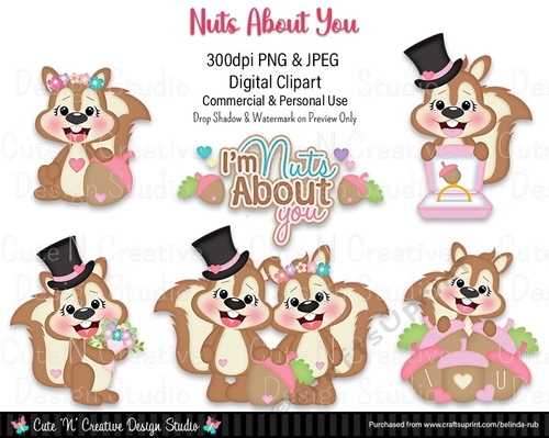 Nuts about You Digital Clip Art Set