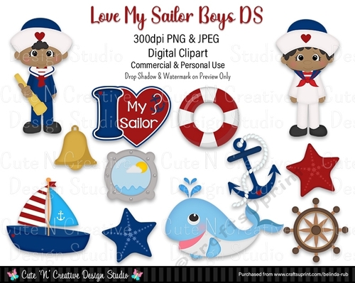 Love my Sailor Boys DS Digital Clip Art Set