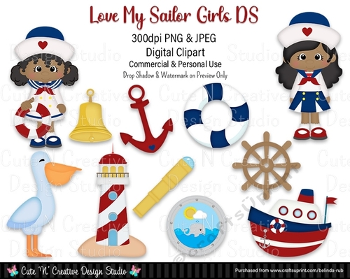 Love my Sailor Girls DS Digital Clip Art Set