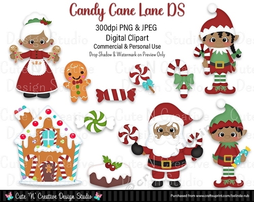 Candy Cane Lane DS Digital Clip Art Set