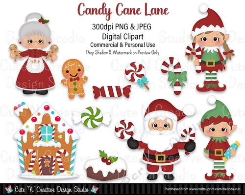 Candy Cane Lane Digital Clip Art Set