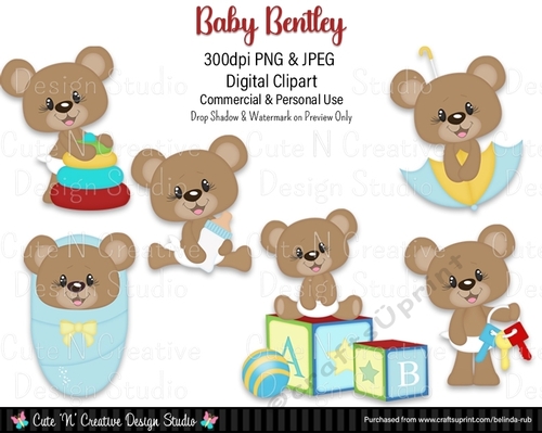 Baby Bentley Digital Clip Art Set