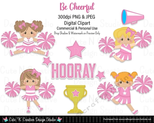Be Cheerful Digital Clip Art Set